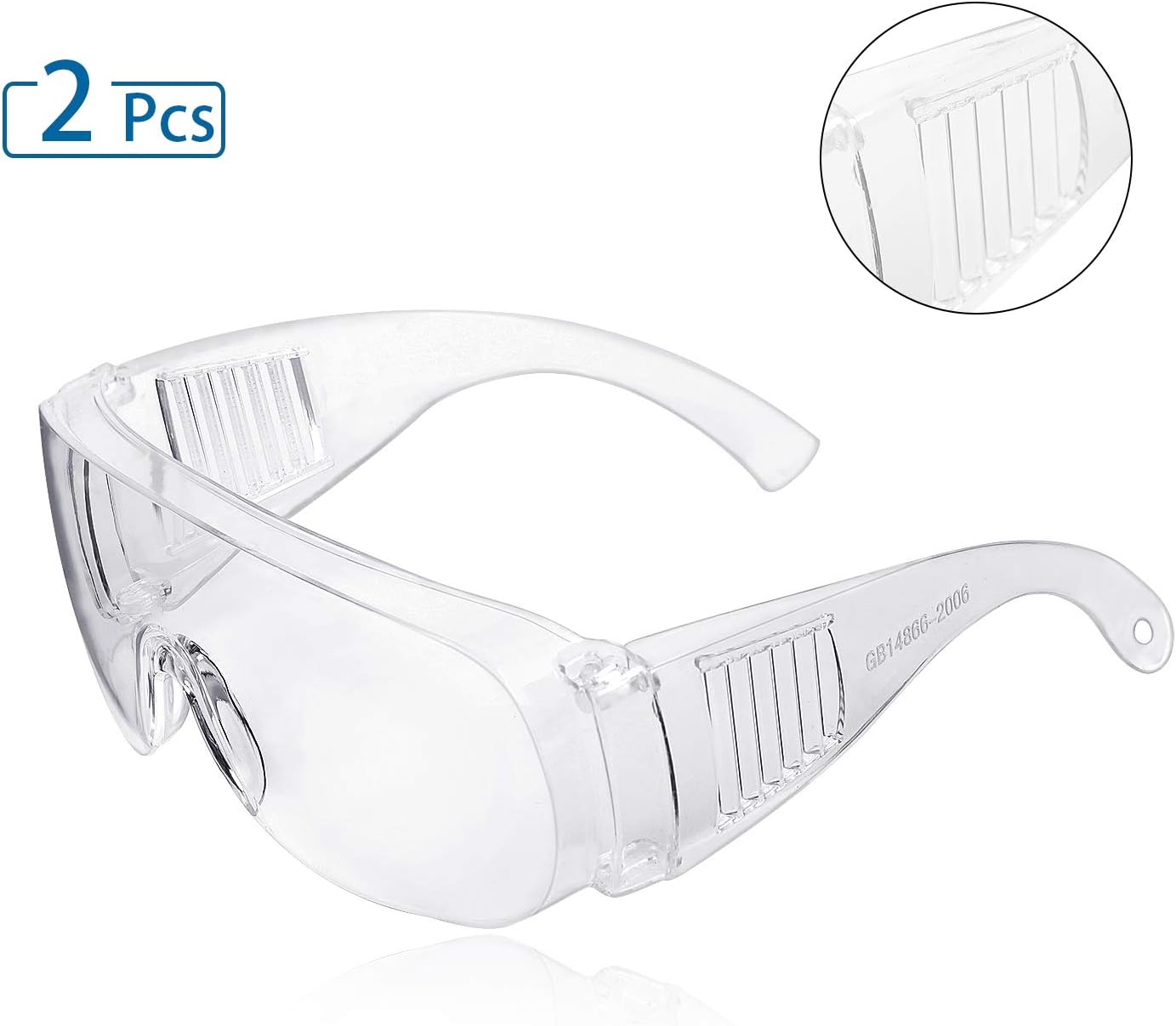 Safety Glasses, ZHIKE Clear Anti-Fog and Scratch Reduction Goggle for Work and Sport, Men, Women (2 PCS)