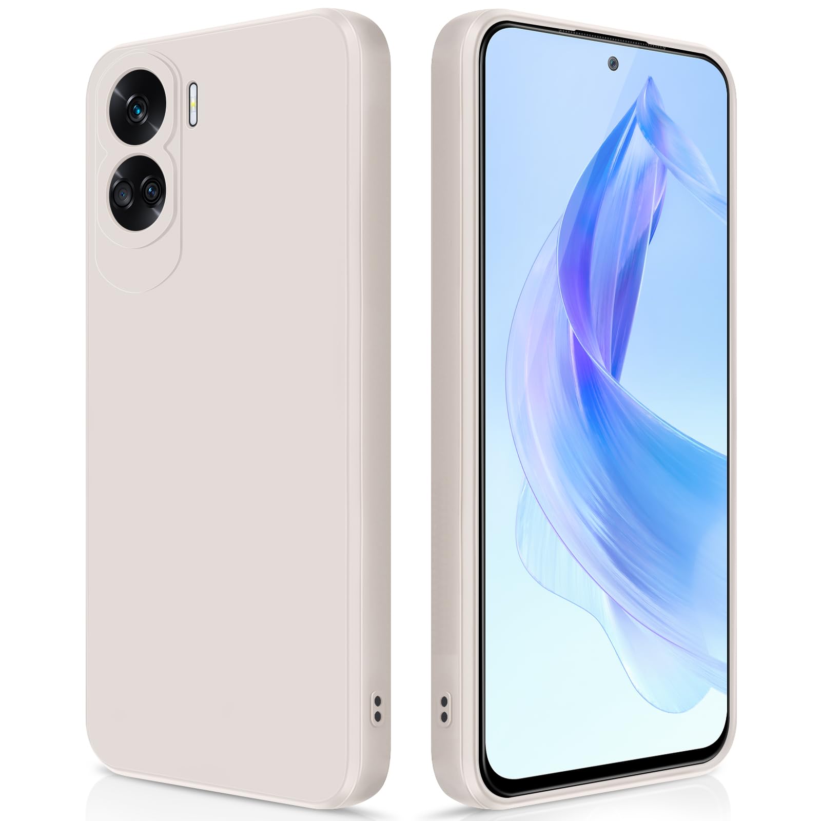 GiiYoon Case Compatible with Honor 90 Lite, Silky-Soft Touch Full-Body Protective Phone Silicone Case, Shockproof Cover with Microfiber Lining, off white — image 1