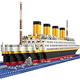 BIDIUTOY Titanic Ship Model Building Block Set, 3D Puzzle Sets DIY Educational Toys, Bricks Toy, with 1860Pcs Micro Mini Blocks, Ideal Gift for Kids and Adults