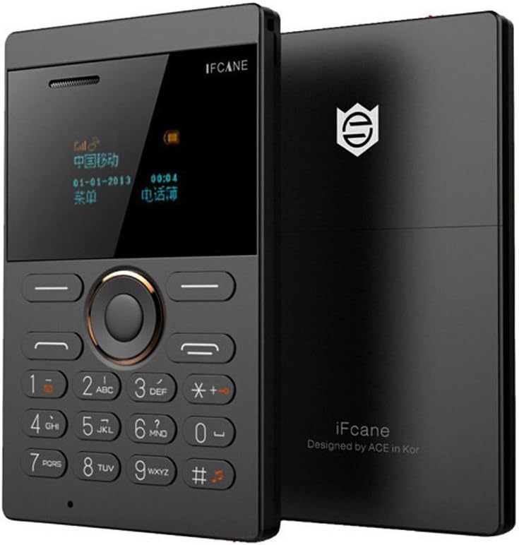 Twinbuys E1 Ultra Thin Mini Card Pocket Phone Long Standby Low Radiation Support GSM Bluetooth MP3 Alarm Clock for Students Children (black)