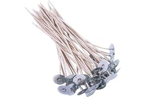100pcs ECO 10 Wicks for Soy Candles, 6 inch Pre-Waxed Candle Wick for Candle Making,Thick Candle Wick with Base