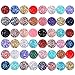 PP OPOUNT 150 Pieces Mix Shinny Color 12mm Round Flat Back Resin Cabochon Cameo Faux Druzy Cabochons for Jewelry Making, DIY Craft