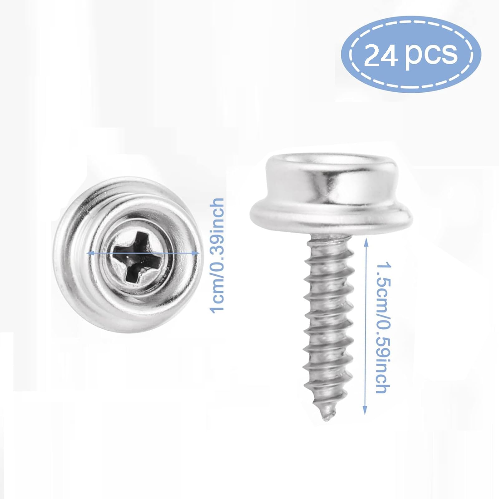 Stainless Steel Screws Marine Grade Boat Snaps for Boat Cover, Snap Screw Stud, Canvas Snaps 3/8
