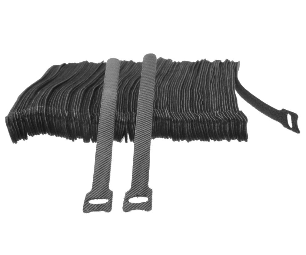 Micro Trader 50 x Black Adjustable Strap Reusable Ties Tidy Wrap Hook & Loop