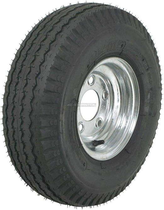 5708, Trailer Tire and Rim, Load Range C Tire, Mounted on 4 Bolt