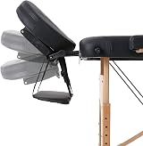 Panana Portable Massage Bed Black Adjustable Height Wooden Legs view 7