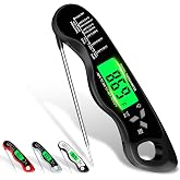 Cooking Thermometer，IP67 Waterproof Meat Thermometer Digital | Backlight，Magnetic attraction，Hold Function，Instant Read，LED screen，for Cooking,Outdoor Grilling