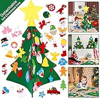 OurWarm DIY Felt Christmas Tree with Hanging Ornaments, Christmas Tree Gift for Toddlers Christmas Decorations