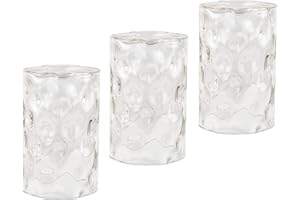 Eumyviv Clear Hammered Glass Lamp Shade Replacement with 1-5/8-Inch Fitter Opening, Water Ripple Glass Lampshade Accessory for Lighting Fixture(3 Packs) A00067