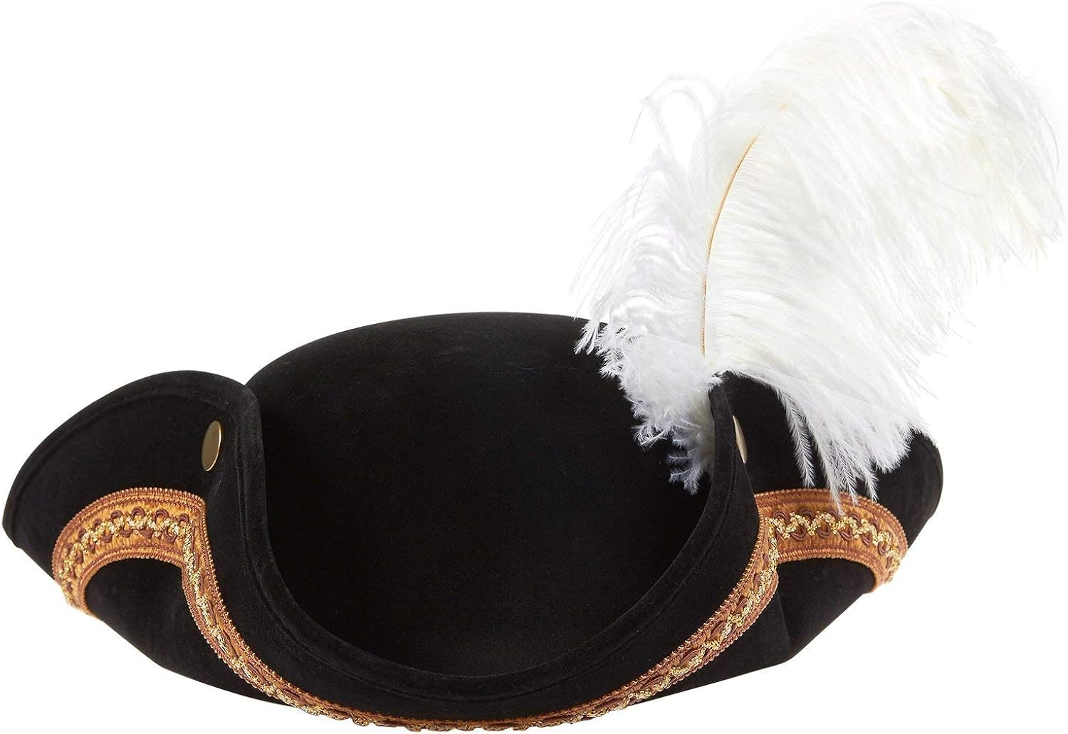 Juvale Tricorn Pirate Hat for Halloween, Colonial Revolutionary War Theme Birthday Party Costume, Adult Black: Clothing