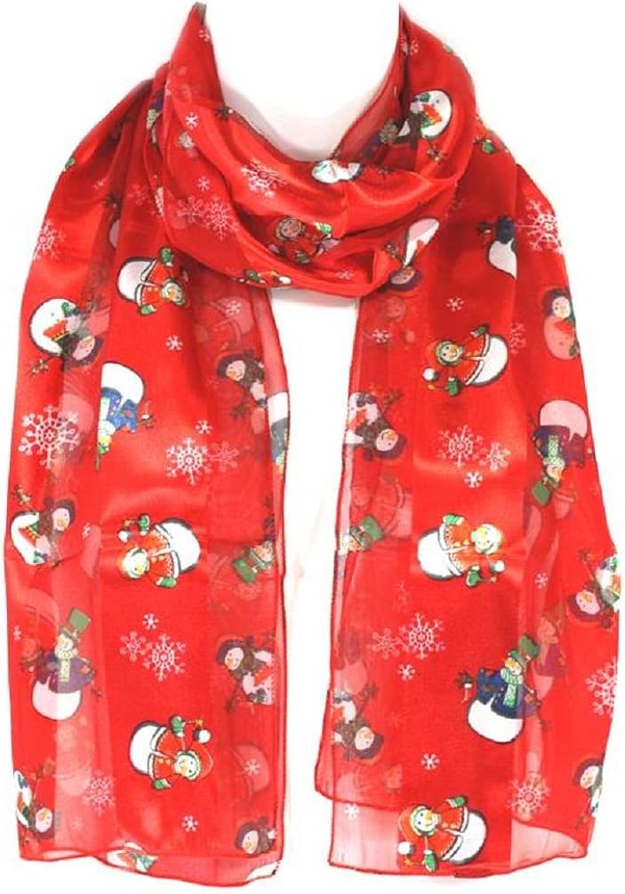 Scarf Christmas "Red" Scarf with Printed Happy Little Snowmen at