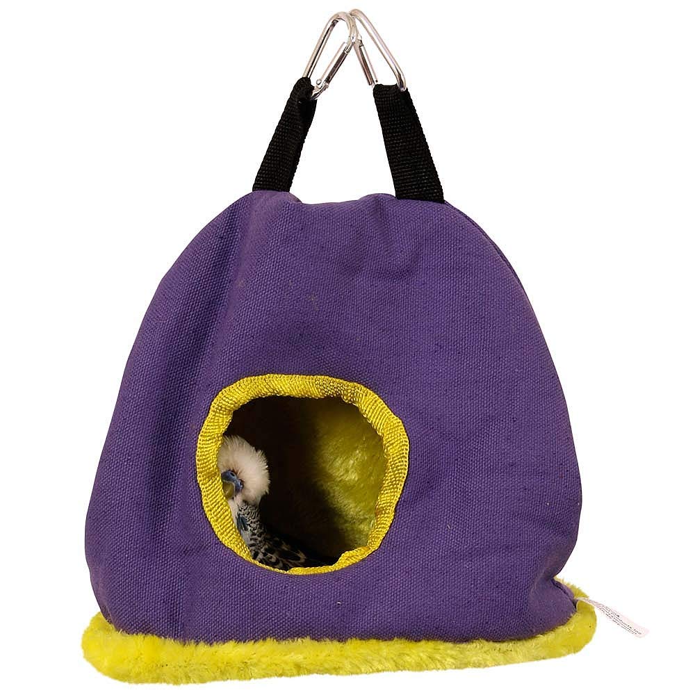 Parrot Essentials Small Bird House Snuggle Hut Hideaway for Parrots, Budgies - Birds Nest, Toy Hut Hammock Tent, Bird Beds for Cage, Parrot Bed, Budgie Bed, Budgie Nest, Budgie Hammock, Bird Nest