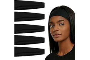 Sports Headbands for Women (5 Pack), Moisture Wicking Workout Headband for Running, Cross Training, Yoga and Bike