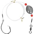 BLUEWING Fishing Grouper Rig Bottom Saltwater with 2/4/6/8oz Egg Sinker Weight, Mono Line and Stainless Steel Circle Hook for Offshore Big Game