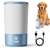 HEGRACE Electric Dog Paw Cleaner Cup – Rechargeable Paw Cleaning Device with Soft Silicone Bristles, Automatic 360° Dog Paw W