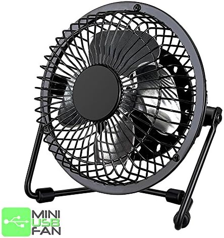Mini USB 4" Desktop Fan - Noise Free Small Adjustable Portable Table Top Fan Connects Anywhere - Personal Cooling Fan for Home and Office