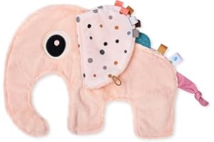 CXXDE Baby Toys Baby Lovey Blanket Soft Elephant Blankets for Newborn Essentials 0-36 Months, Sensory Animal Security Blanket for Girls,Helps Speed up Pre-Sleep Calming Routine (Pink)