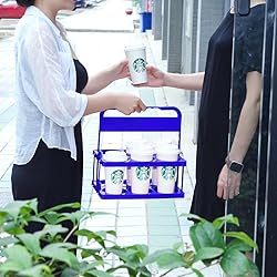 Bodaon 6 Cup Drink Carrier with Handle, Plastic Cup