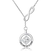 YAFEINI AA/NA Recovery Necklace Sterling Silver Crystal AA Alcoholics Anonymous NA Narcotics Anonymous Recovery Sobriety Pendant Sober Jewelry Gifts for Women