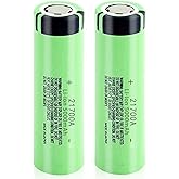21700 Rechargeable Battery, 3.7V 21700genuine Flat Top Battery 2 Pack Lithium 21700 Batteries for LED Flashlight Headlamp