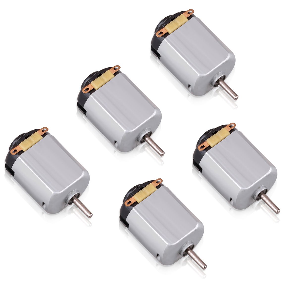Flormoon DC Motor Mini Electric Motor 0.5-3V 15000RPM High Torque Magnetic Motor for DIY Toys 5 Pack(Silver+Black)