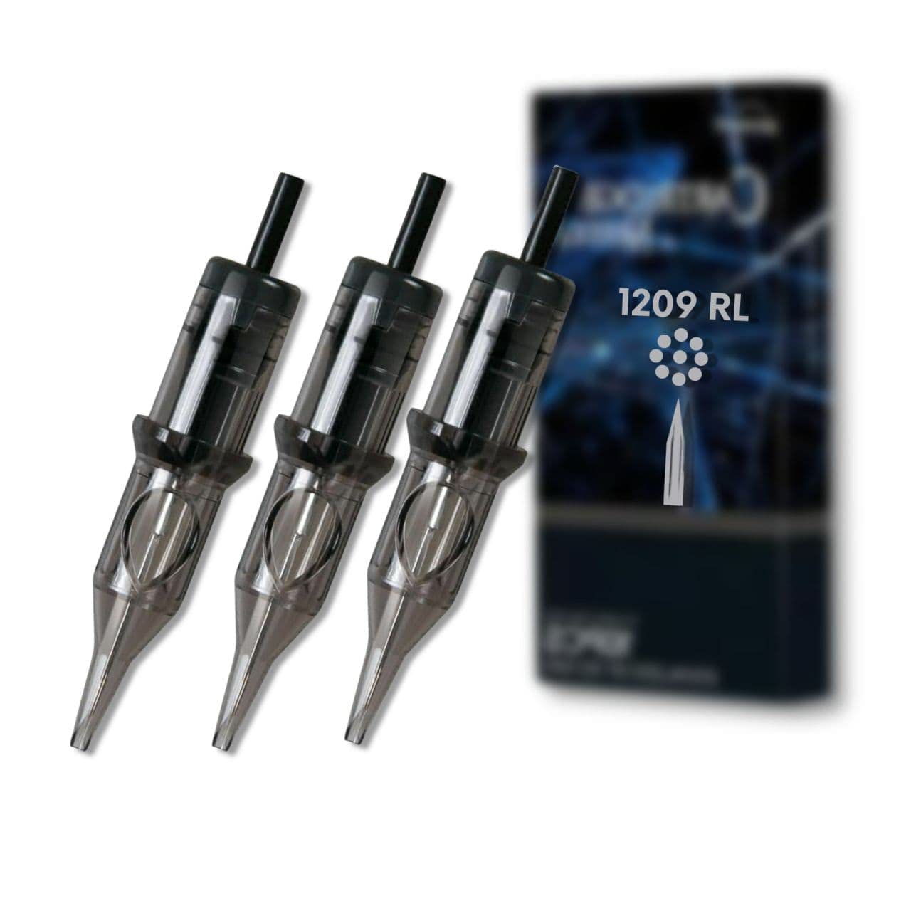 Professional 10Pcs Cartridges Disposable Tattoo Needles 0.35mm for Tattoo Artists Box of 10 Round Magnum and Round Liner (1209RL)