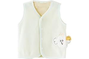 Unisex Baby Soft Cotton Vest Coat Toddler Boy Girl Cartoon Mouse Pattern Sleeveless Button Up Warm Fall Waistcoat