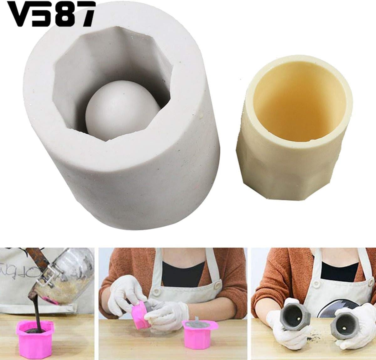 Inlagom DIY Silicone Mould Flower Pot (6.5 x 6 cm, Random Colour)