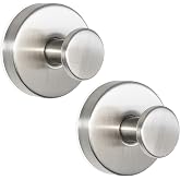 ZESLMG Suction Cup Hooks for Shower, Nickel Wreath Hangers for Front Door Glass Window Bathroom Kitchen Wall, Removable Towel Holder Bath Robe Loofah Coat Hooks No Damage for Hanging, 2 Pack