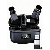 Goodir Mini Wireless Lavalier Microphone for iPhone/Android, Lapel Mic with 3-Level Noise Reduction, AI Voice Changer,48kHz/24bit 30H Charging Case, Plug & Play Mini Mics for Vlogging,Content Creators