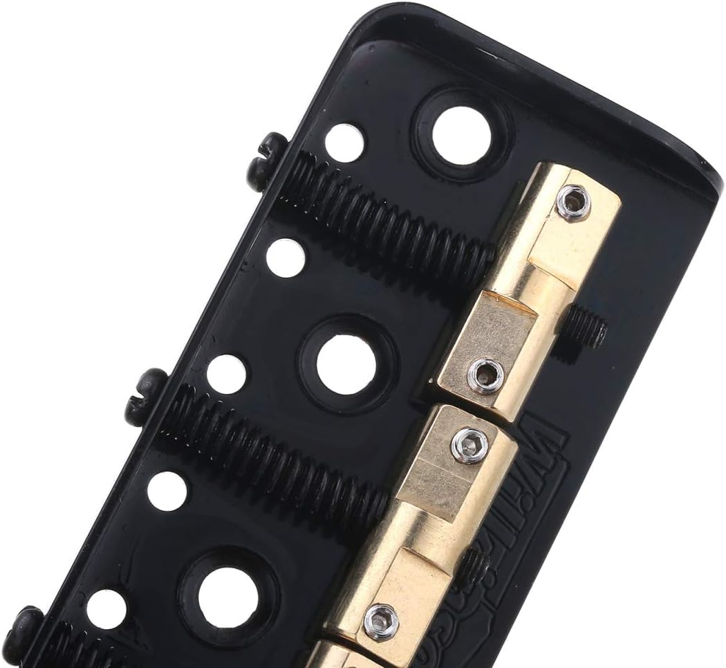 Wilkinson WTBS Short Telecaster Bridge Brass Compensated 3-Saddles for Humbucker Tele Style or Vintage Electric Guitar, Black - Image 5