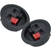 UBANU Speaker Box Terminal Cup, 2 Pack Round Spring Subwoofer Box Terminals | Binding Post Wire Connector for Car Speaker Home Sub-woofer
