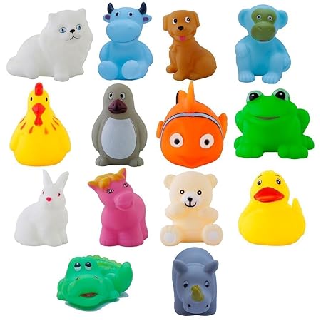 JVM Chu chu Bath Toys Multi-Color - 14 Pc Chu Chu