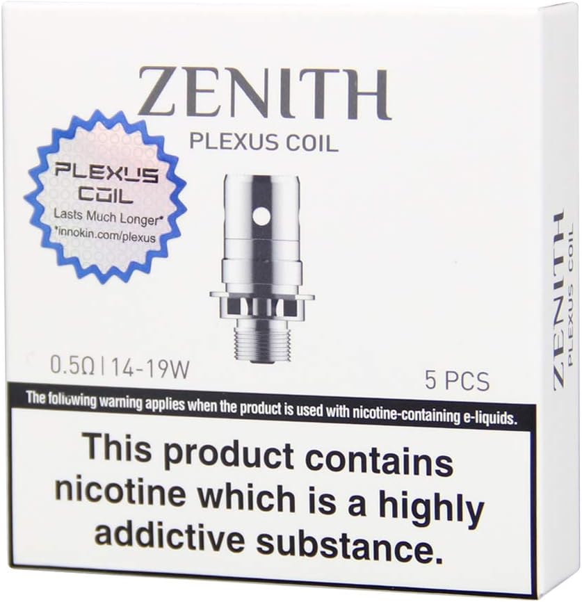 Innokin Zenit Plexus Coil 0.5 ohm Plexus Z Mesh Coil Atomizers for Innokin iTaste Kroma-A Zenit Tank Kit and CoolFire Mini Zenit D22 Kit with Extra Gift Vape Band, Pack of 5 - Image 5