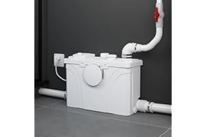 PATIO ZONE 700 Watt Macerator Pump for Upflush Macerating System, 3600 GPH, Up to 29.5 ft, Sewerage Sump Pump with 4 Water Inlets for Toilet, Basement, Kitchen, Sink, Shower, Basin, Waste Water Disposal