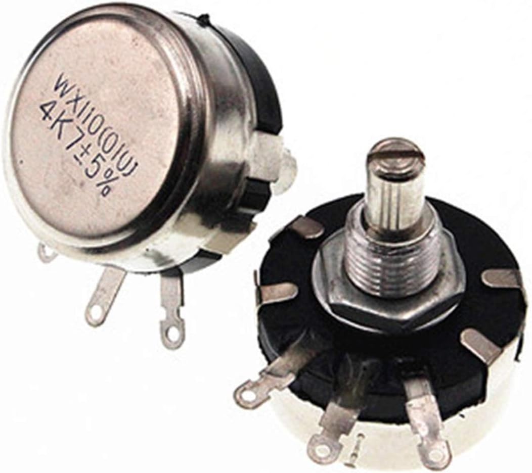 Potentiometer 5pcs WX110 (010) 6mm Round Metal Shaft Single Turn Wire