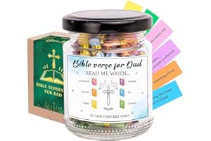 MUSEMORY Bible Verse Jar for Dad, Christian Gifts for Women, Fathers Day gifts, Bible Accessories, Fathers Day gifts for Dad, Christian Gifts for Dad, Birthday Gifts for Women, Birthday Gifts for Dad