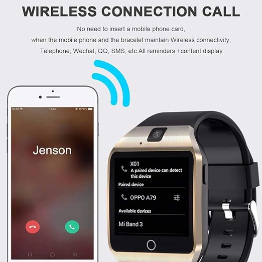 LayOPO Q18S - Reloj Inteligente con cámara HD NFC, Bluetooth ...