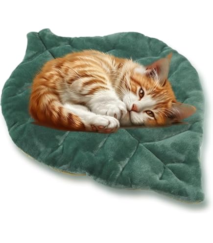 Couverture Pour Chien Et Chat - Lit Double Face En Forme De Feuilles - Doux Et Lavable - Lit