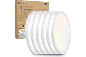 6 Packs 12 inch Dimmable Flush Mount Ceiling Light Fixture, Hepside 28W 3200LM LED Ceiling Light, 3000/4500/6000K Super Brigh