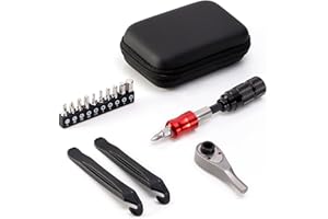 EMERK Bike Repair Tool Kit – Bicycle Multi-Tool Kit with Mini Pump, Ratchet Reversible Tool &10 Tool Bits, Tire Levers, and Portable Bag for Camping and Travel