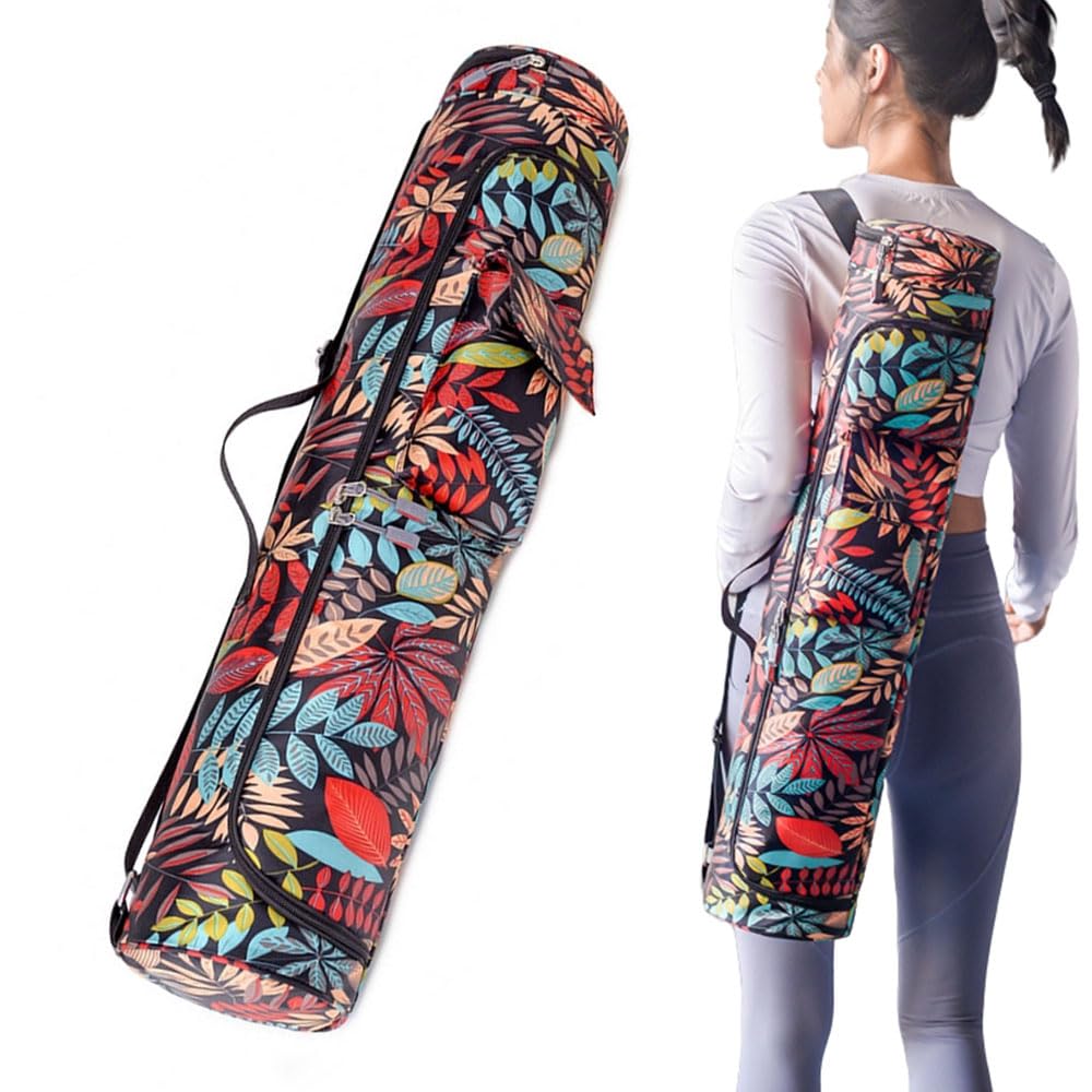 Oaygat Yoga Mat Carrier with Pockets Portable Exercise Pilates Carrying Bag Yoga Mat Carry Luggage Bag Carryall Shoulder Bag with Bottle Pocket Wet Compartment Yogas Mats Carrier Women Men