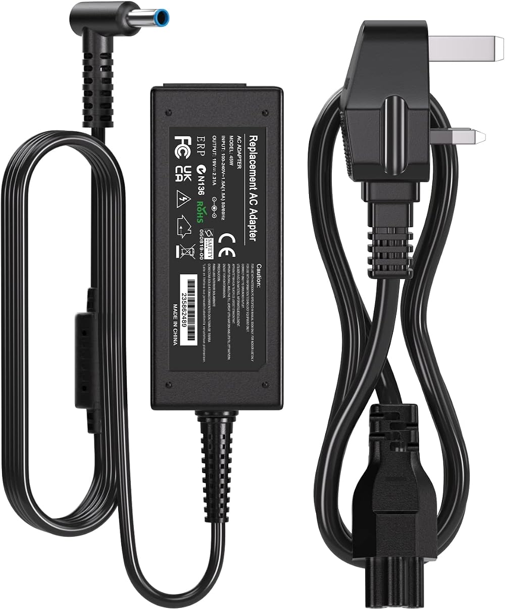 CBYKJ 45W HP Laptop Charger 19.5V 2.31A 4.5x3mm Blue Tip Power Supply