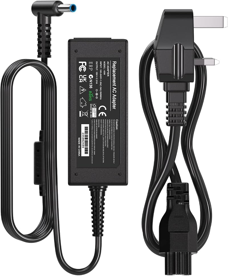 CBYKJ 45W HP Laptop Charger 19.5V 2.31A 4.5x3mm Blue Tip Power Supply