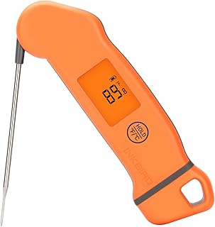 Inkbird USB Wiederaufladbar Digital Einstechthermometer IHT-1S, IP67 Wasserfest Kochthermometer Küchenthermometer, Digital Fleischthermometer Grillthermometer für Braten, BBQ, Baby-Ernährung