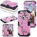 IPhone 6 Plus / IPhone 6s Plus Case 5.5 Inch,Kecko(TM) Heavy Duty Shockproof Dirtproof Military Grade Drop Scratch Resistant Hybrid Bumper Full Body Protective Camo Case(Pink Tree Black)