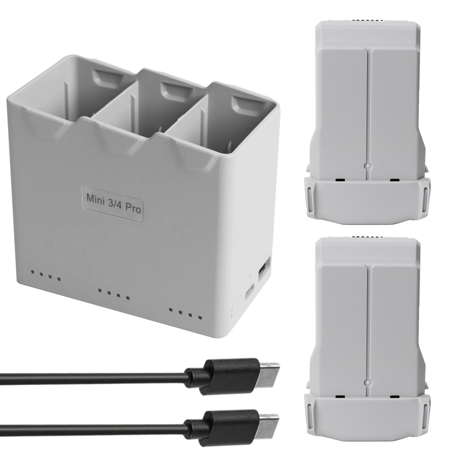 Photo 1 of Satonaka 2 Pack Mini 4 Pro/Mini 3/3 Pro Battery & Charging Hub Fly More Bundle for DJI, 3850mAh-7.38V Max 45-51 Mins Flight, 30W Fast Two-Way Charging & Smart Safety?3-in-1 Charger + 2 Batteries?