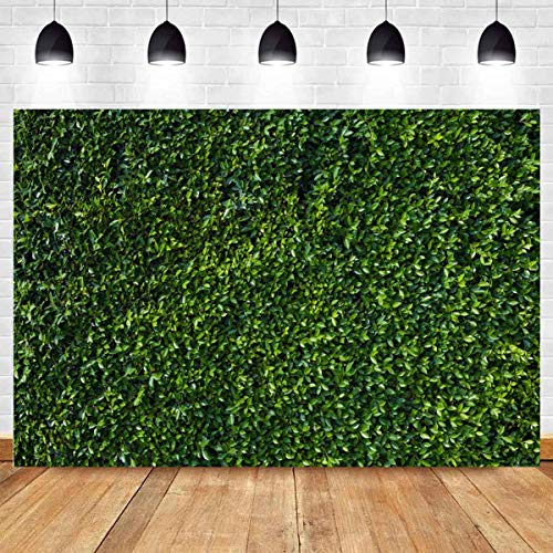 Fanghui 9x6FT Natural Green Leaves Grass Wall Backdrop for Photography Spring Summer Wedding Birthday Party Banner Supplies Outdoorsy Theme Photo Studio Booth Props.