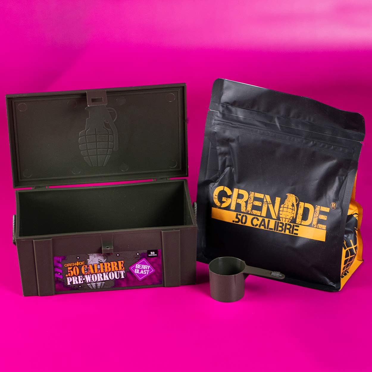 Grenade 50 Calibre Berry Blast Pre Workout 580g: Health & Personal Care
