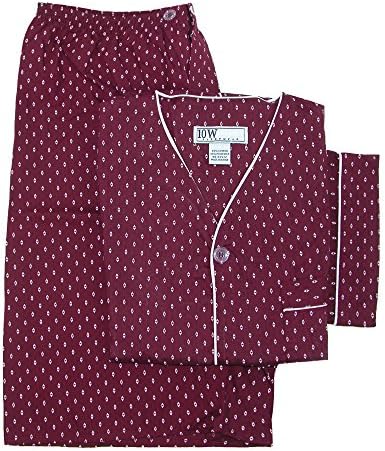 Ten West Apparel Men's Tall Short Sleeve Short Leg Pajamas, Large Tall, Red